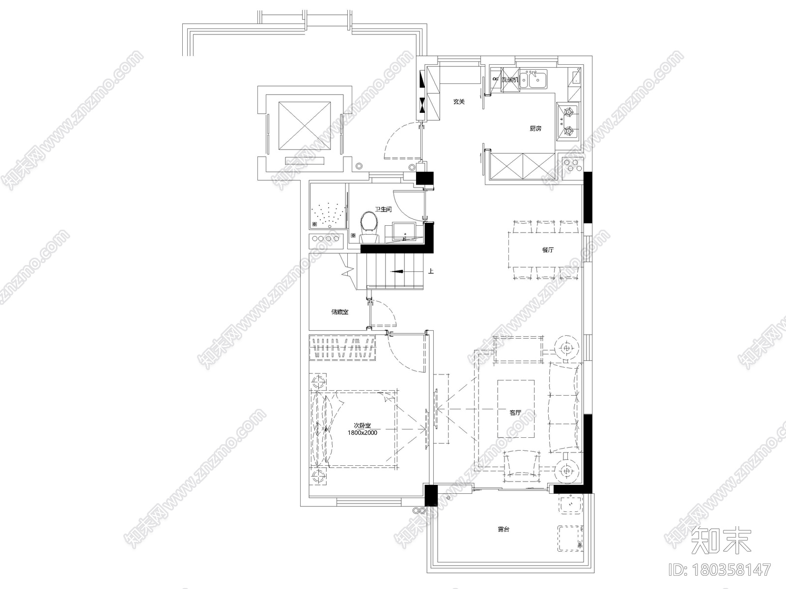 [上海]临港叠拼现代别墅户型样板间施工图施工图下载【ID:180358147】