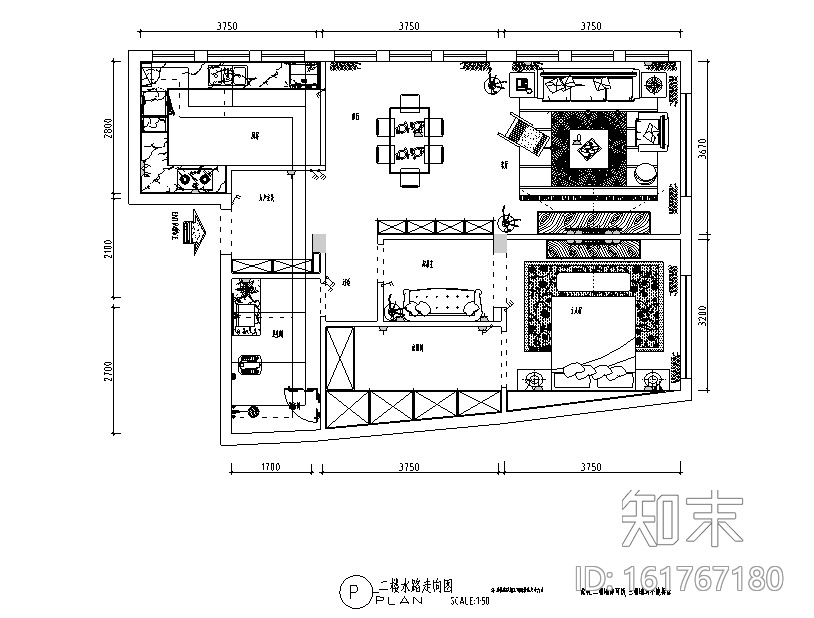 [重庆]灰色调后现代风格自建房三居室住宅设计施工图（附...cad施工图下载【ID:161767180】