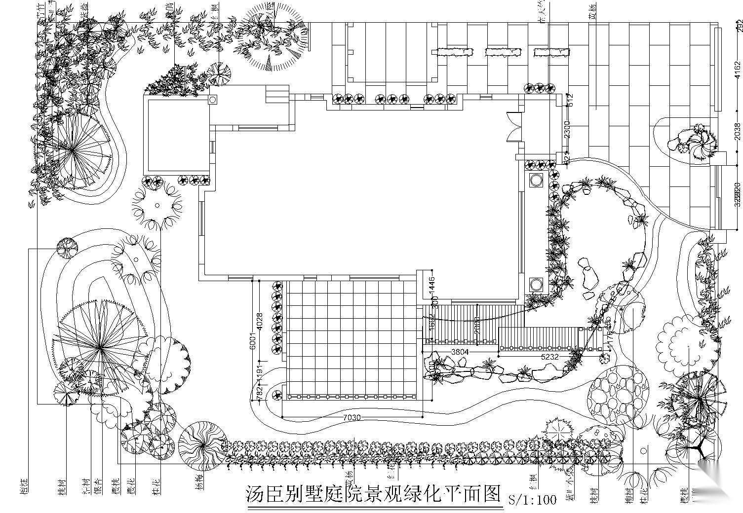 汤臣别墅庭院景观设计CAD施工图cad施工图下载【ID:160687190】