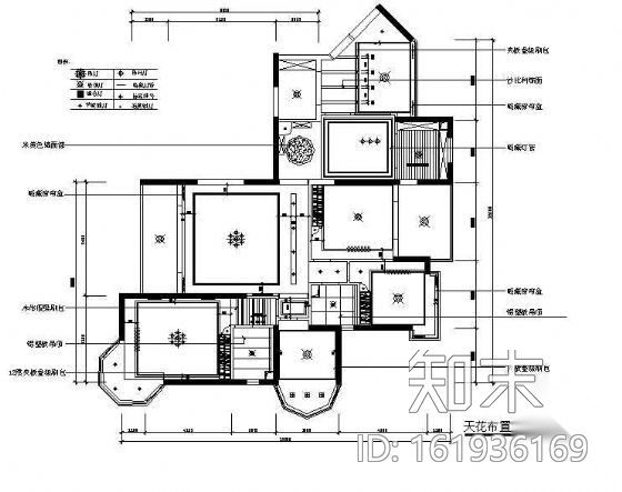 四房两厅高档住宅装修cad施工图下载【ID:161936169】