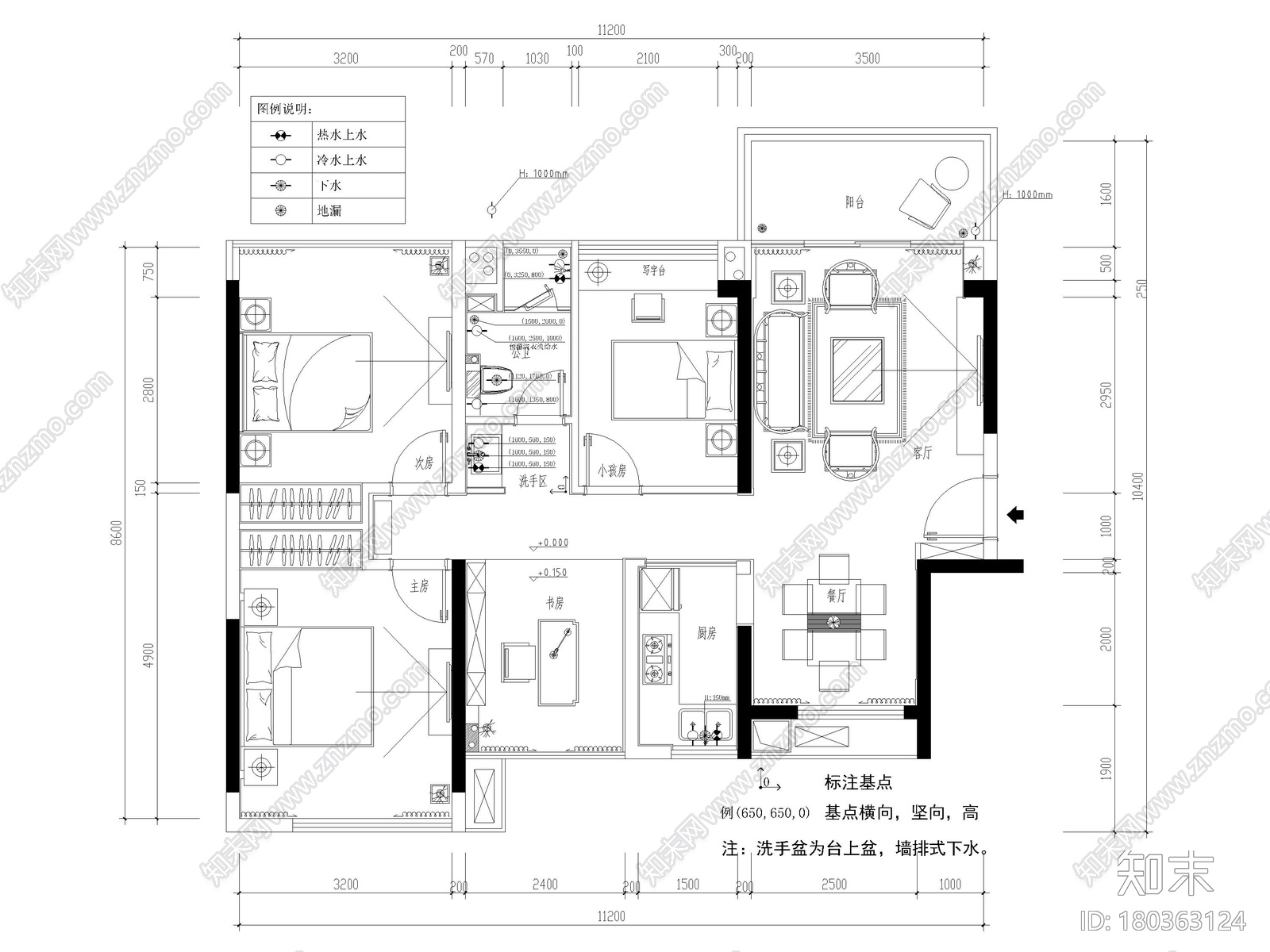 [深圳]嘉葆润92㎡三居现代家装样板房施工图施工图下载【ID:180363124】