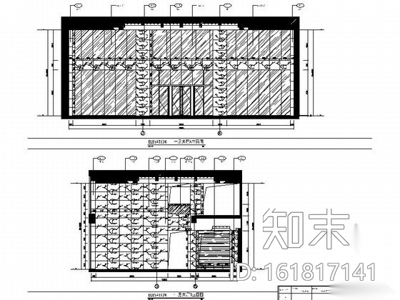 现代办公楼大厅室内装修图cad施工图下载【ID:161817141】