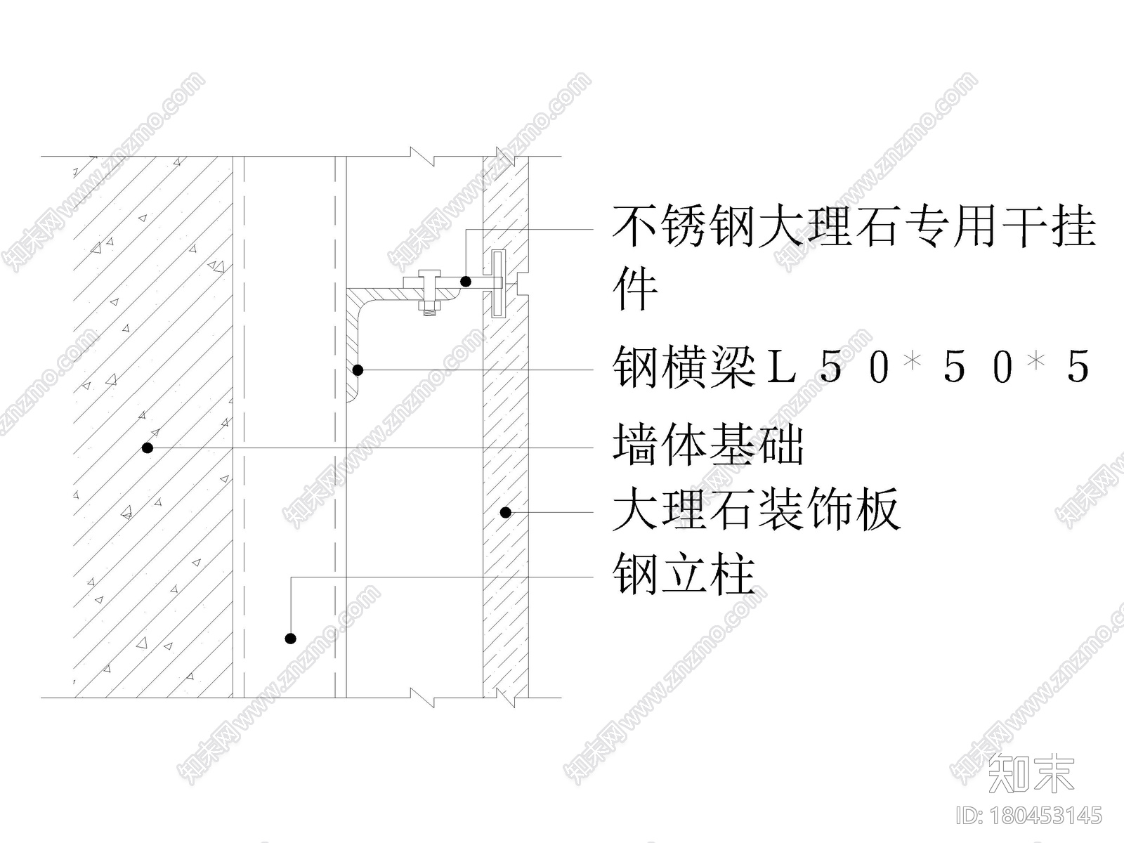 99个干挂石材幕墙节点详图施工图下载【ID:180453145】