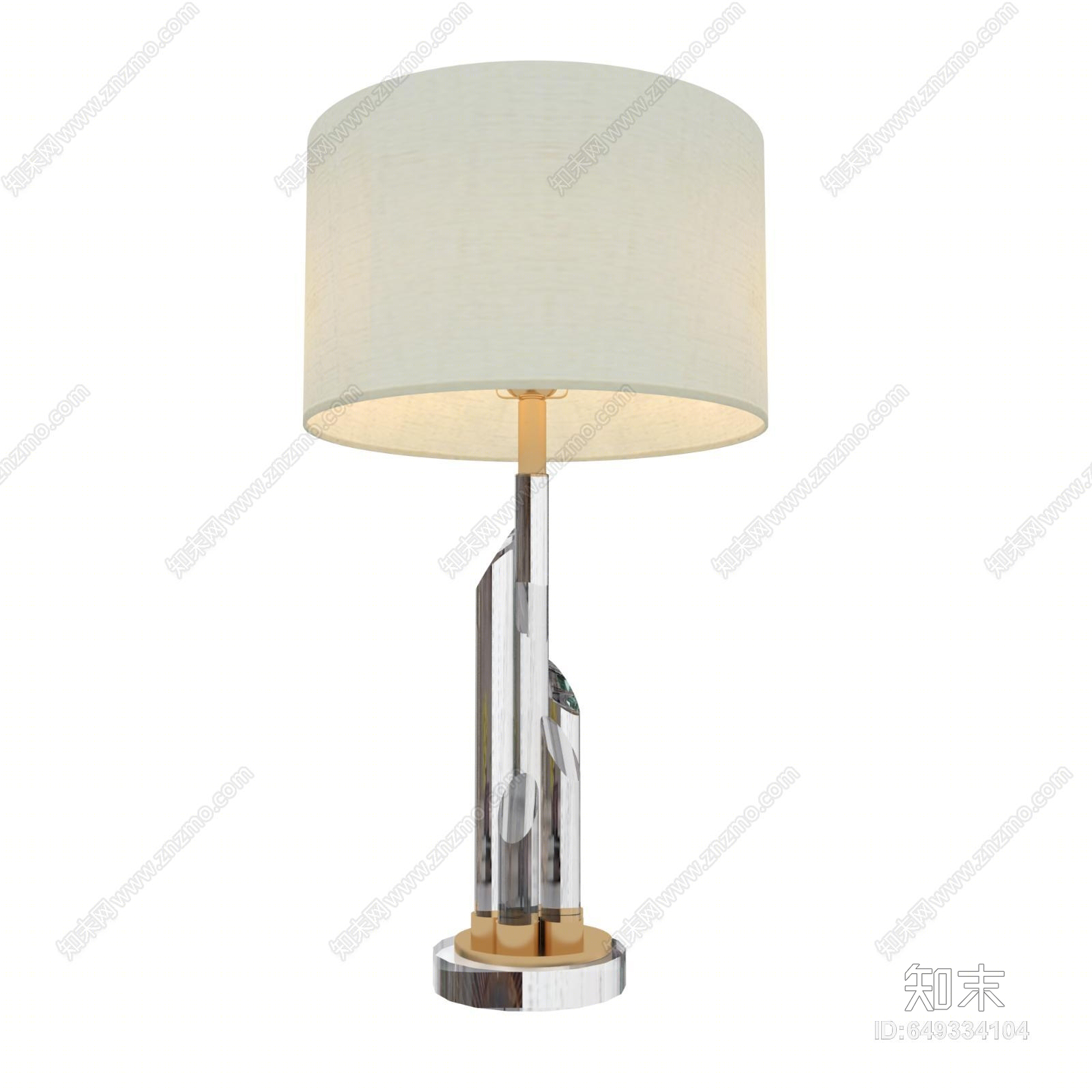 新中式现代轻奢新中式客餐厅卧室书房水晶布艺灯罩台灯3D模型下载【ID:649334104】