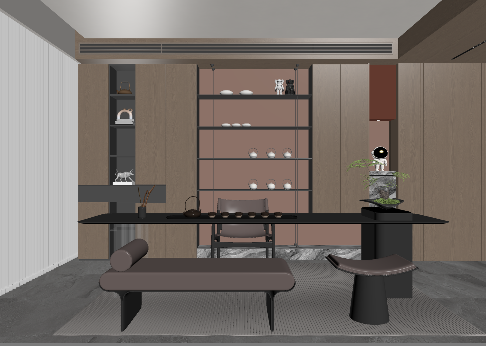 现代茶室3D模型下载【ID:1214814979】