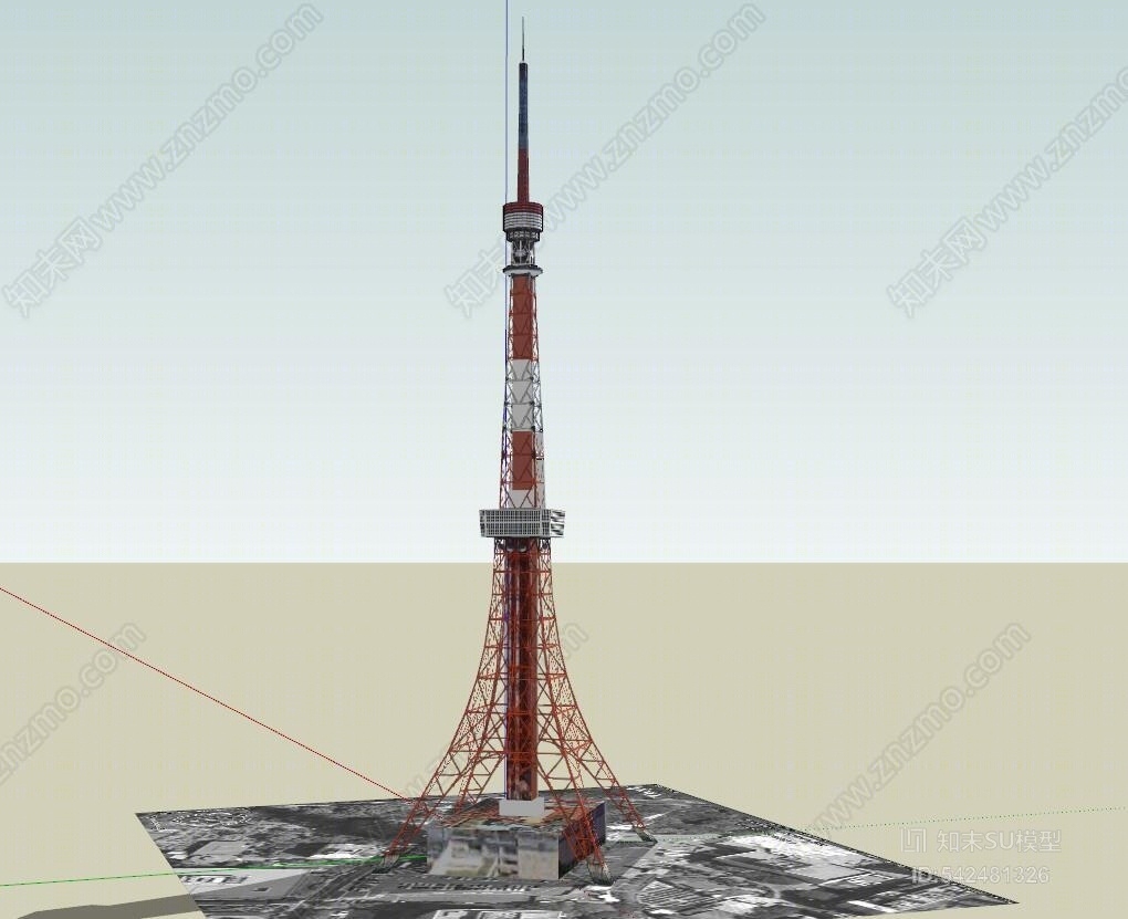 现代东京塔SU模型下载【ID:542481326】