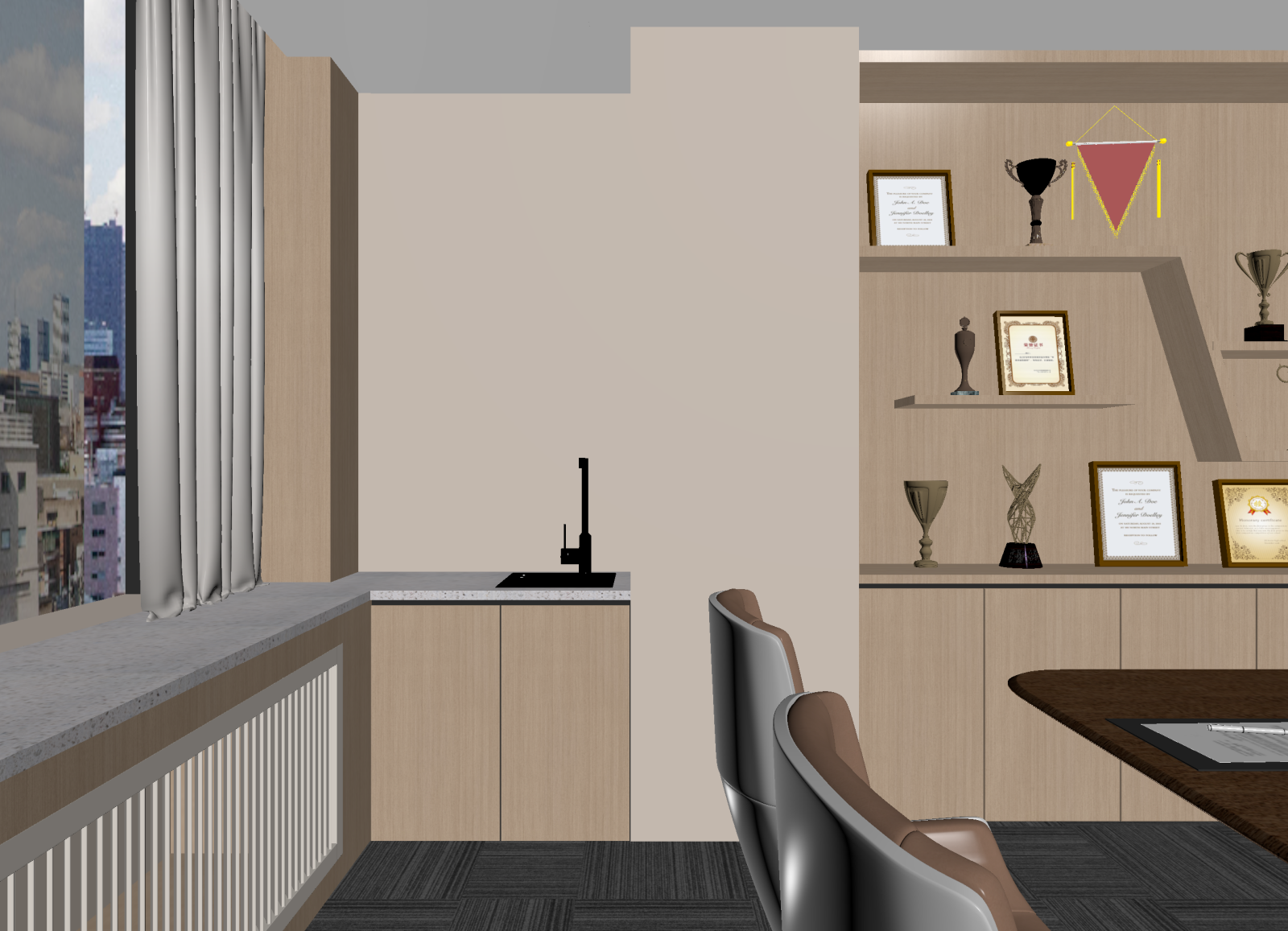 现代经理办公室3D模型下载【ID:1214828443】
