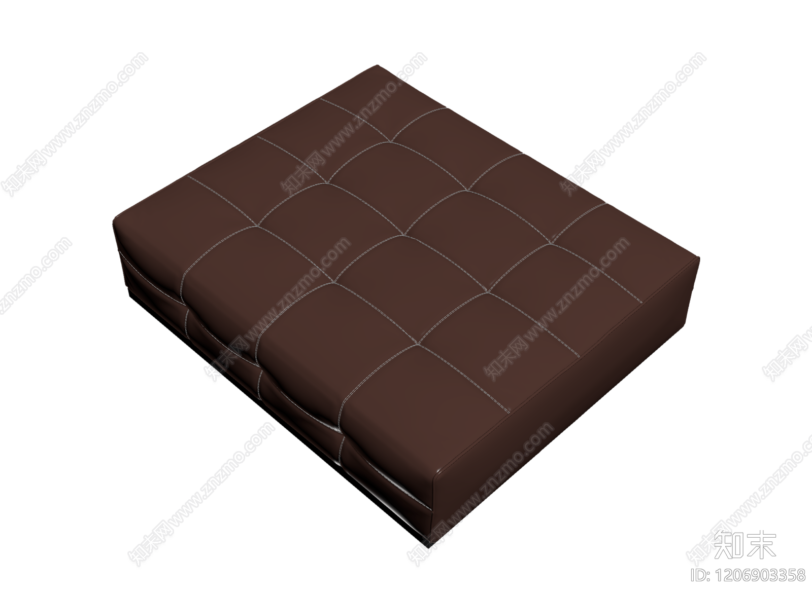 棕色皮质脚凳3D模型下载【ID:1206903358】