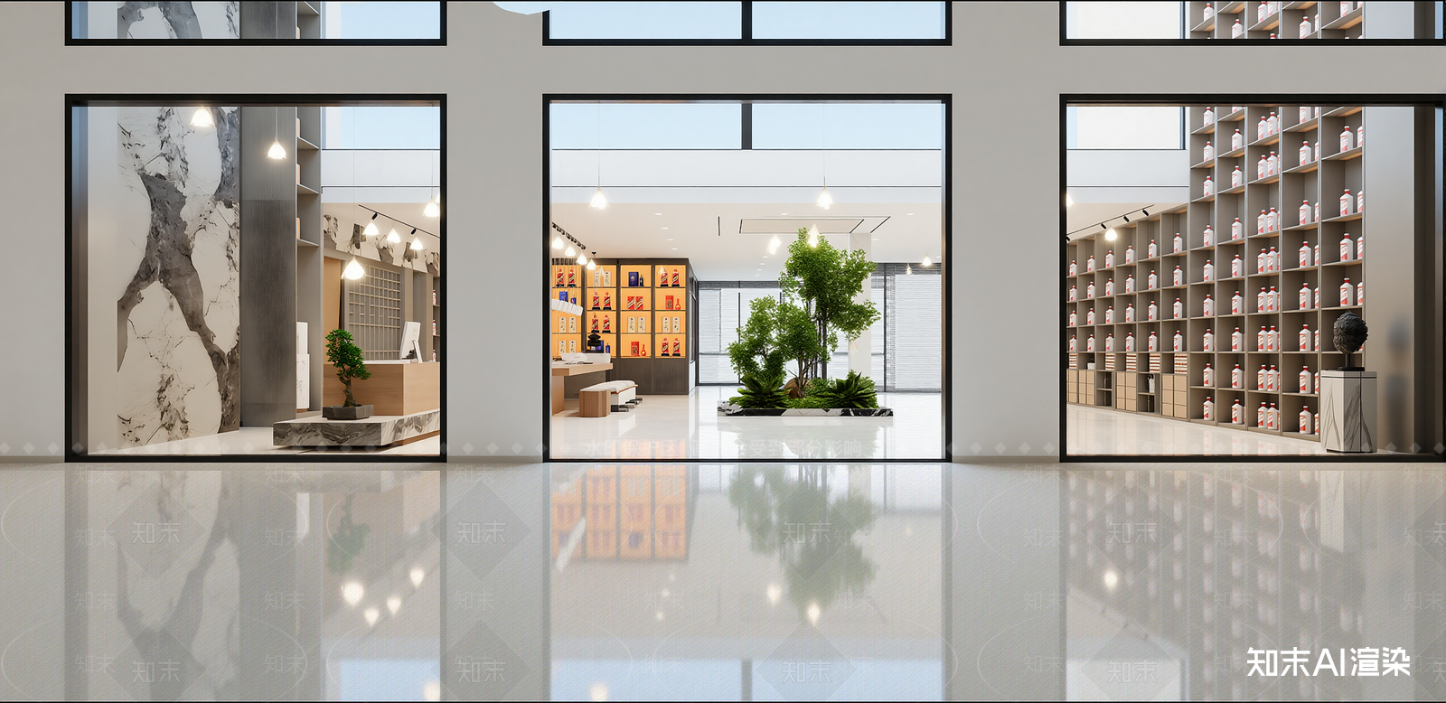 现代烟酒店SU模型下载【ID:1216040330】