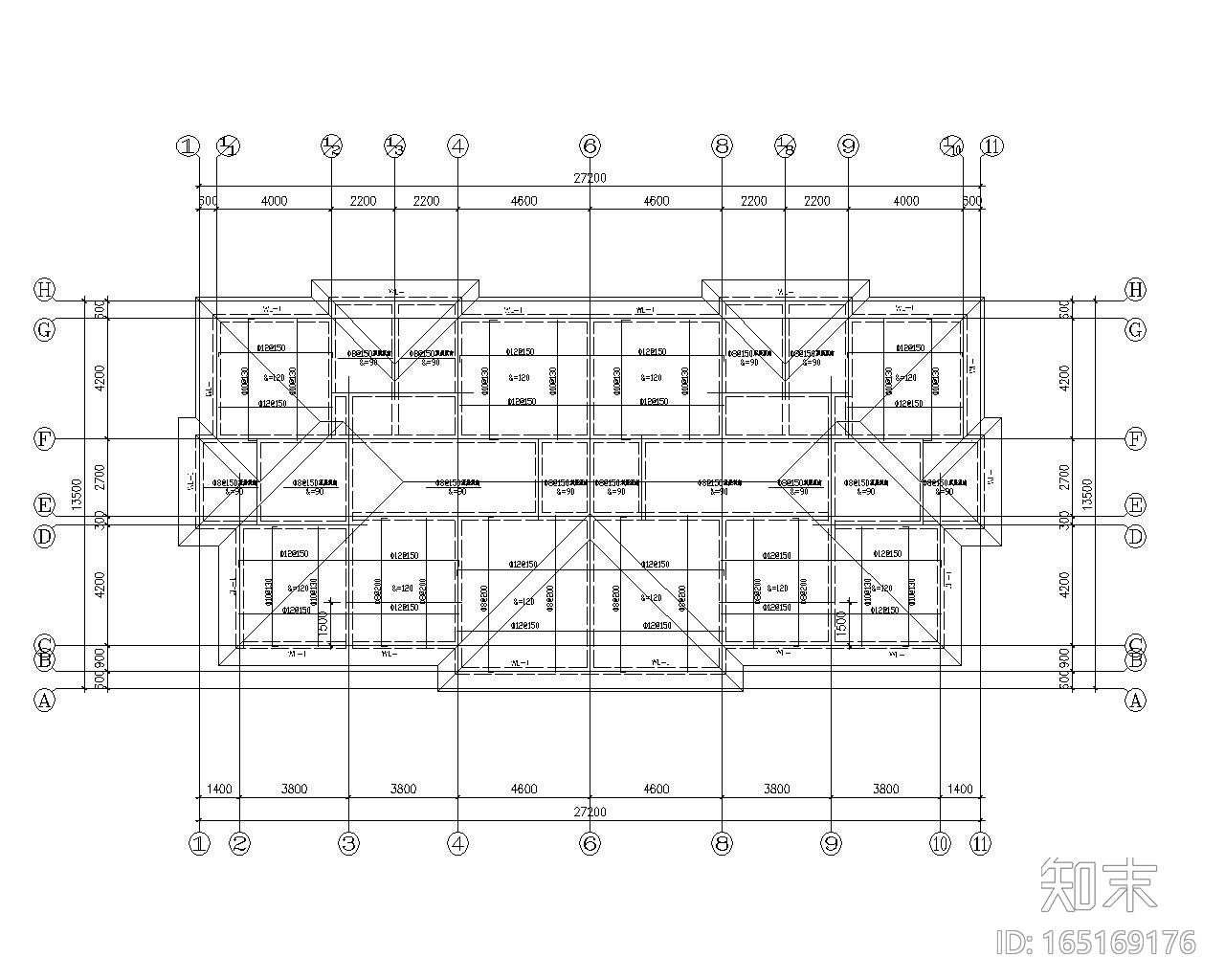 双拼三层砖混结构别墅施工图（CAD含建筑）施工图下载【ID:165169176】