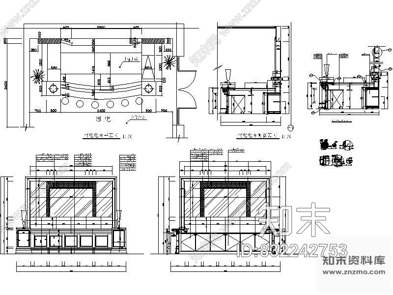 图块/节点酒吧吧台详图cad施工图下载【ID:832242753】