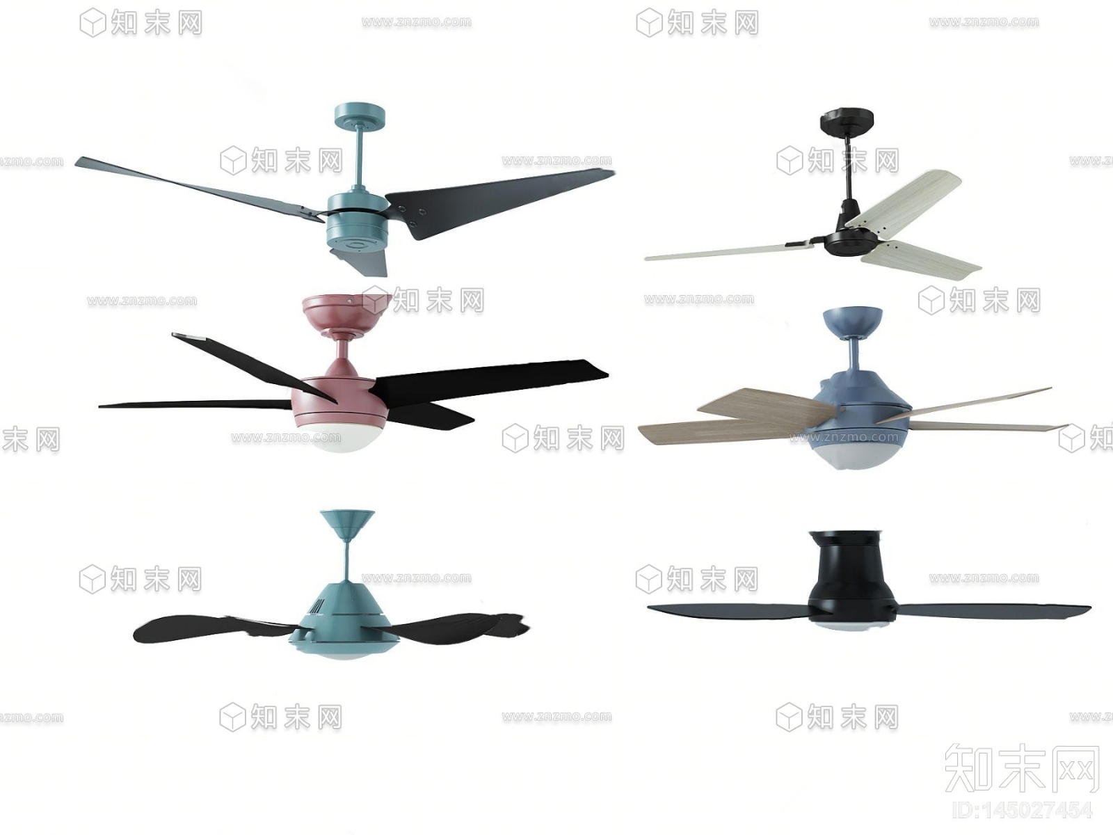 北欧风扇吊扇灯组合3D模型下载【ID:145027454】