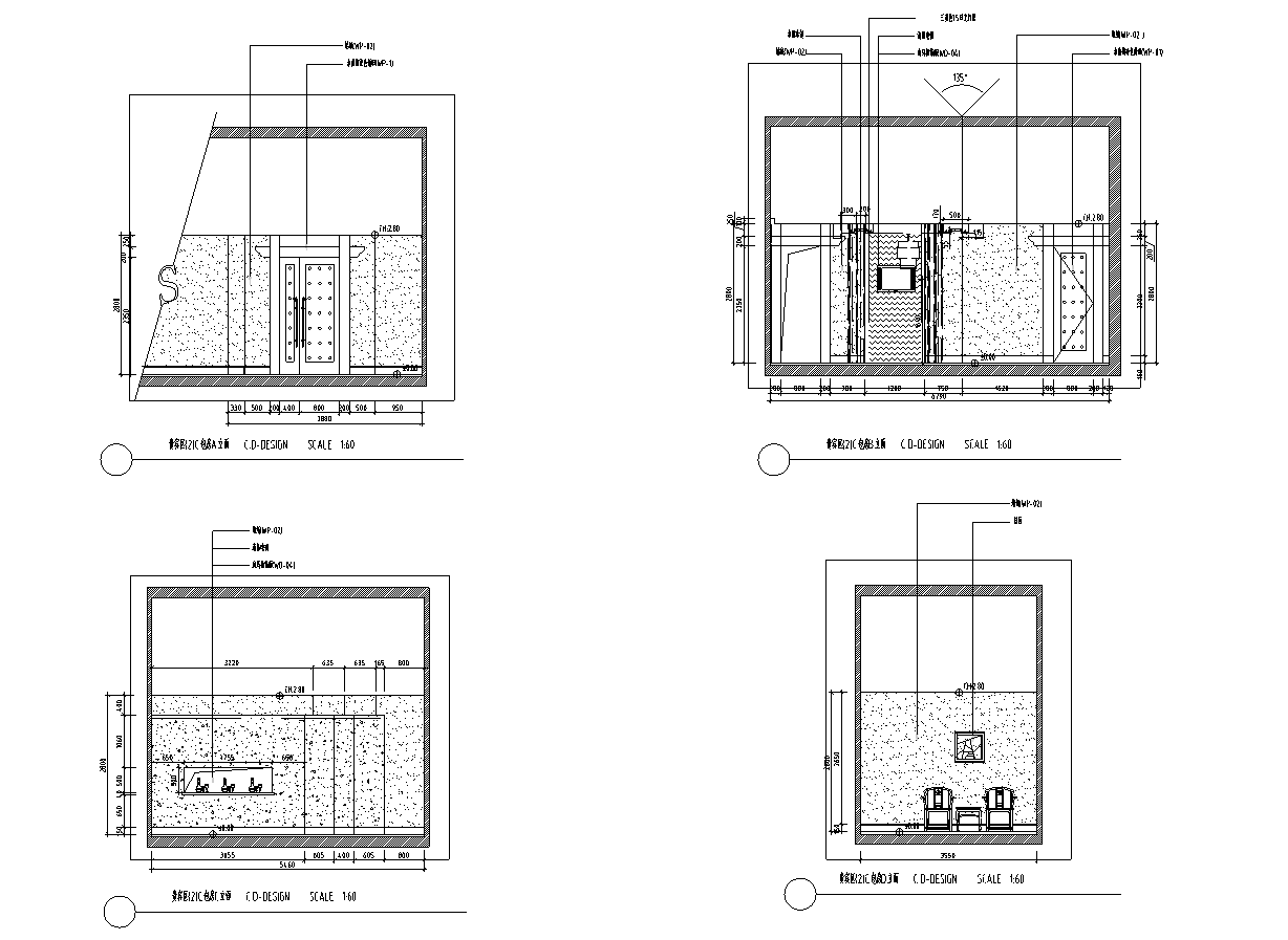 某传统高档中餐厅装修设计施工图纸（含29张施工图）cad施工图下载【ID:161764114】