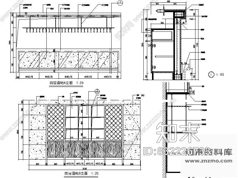 图块/节点酒吧立面图施工图下载【ID:832226733】