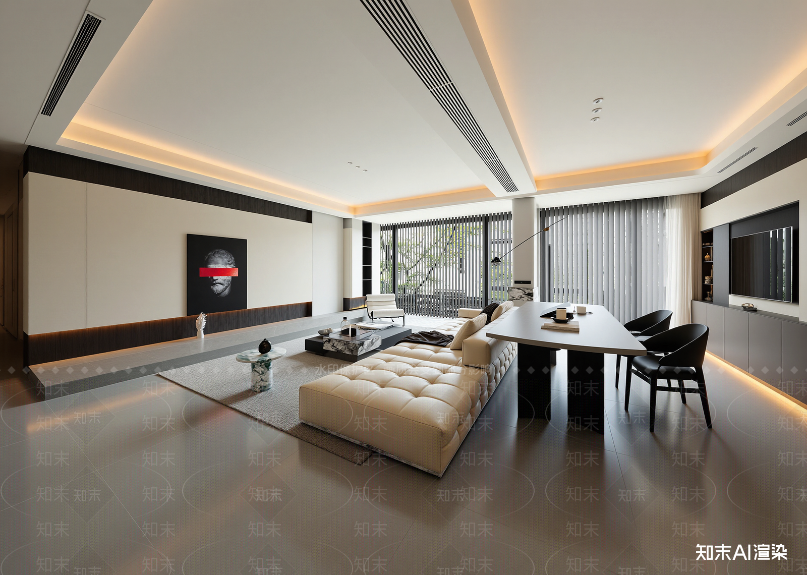 现代客餐厅3D模型下载【ID:1215167594】
