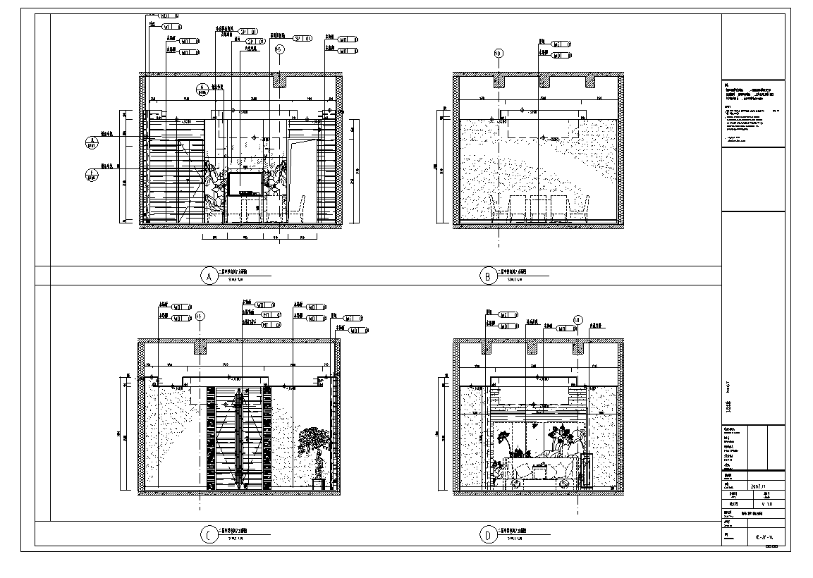 苏州五星级假日酒店中餐厅室内设计施工图cad施工图下载【ID:161769139】