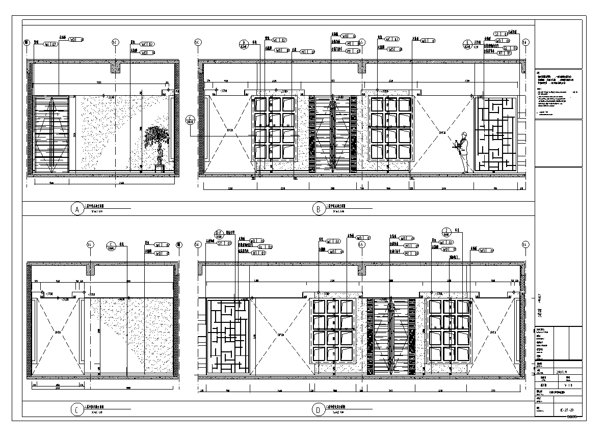 苏州五星级假日酒店中餐厅室内设计施工图cad施工图下载【ID:161769139】