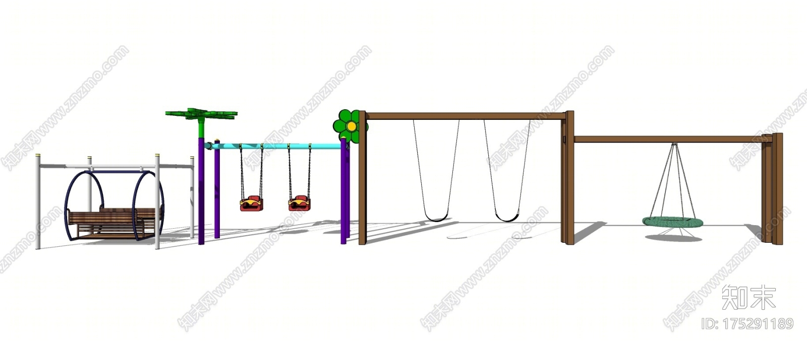 儿童秋千SU模型下载【ID:175291189】