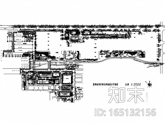 某大型工厂绿化种植设计平面施工图施工图下载【ID:165132156】