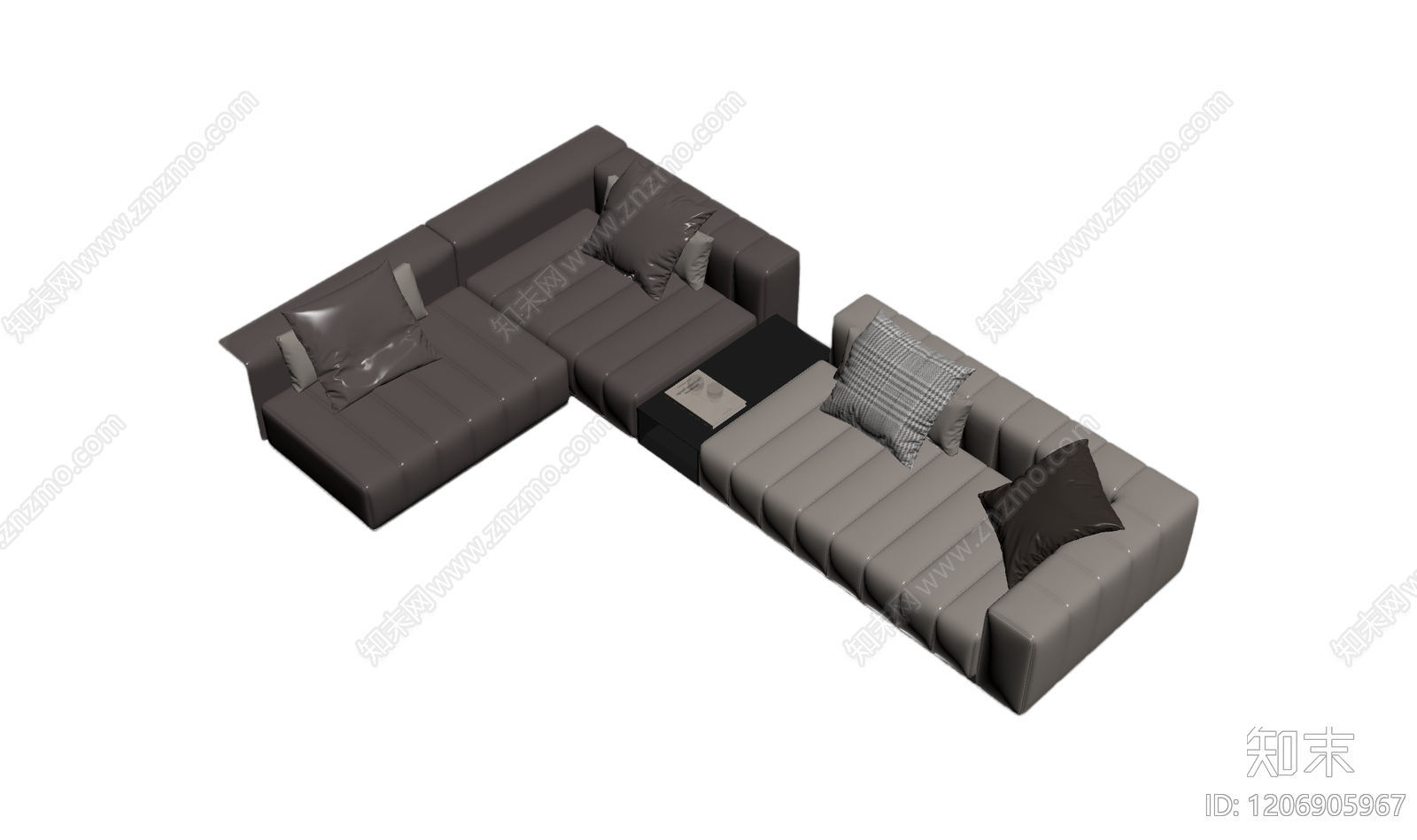 L型模块化沙发组合3D模型下载【ID:1206905967】
