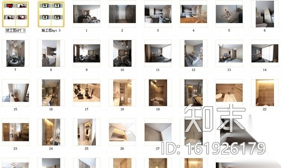 [上海]金融区现代酒店式公寓样板房装修施工图（含实景）cad施工图下载【ID:161926179】