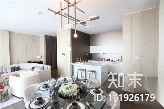 [上海]金融区现代酒店式公寓样板房装修施工图（含实景）cad施工图下载【ID:161926179】