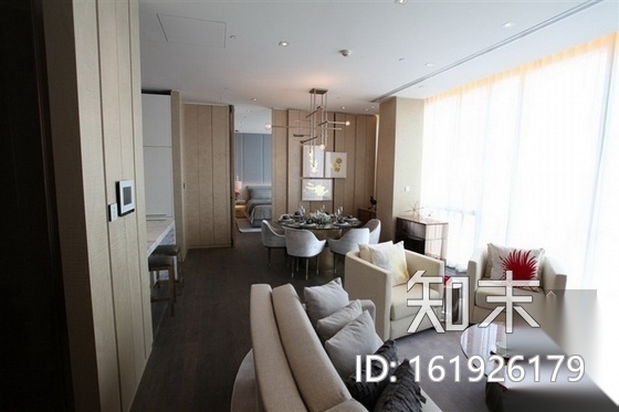 [上海]金融区现代酒店式公寓样板房装修施工图（含实景）cad施工图下载【ID:161926179】