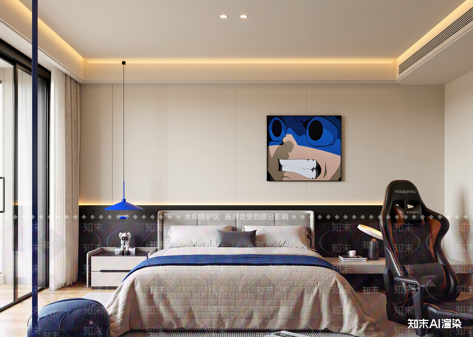 现代男孩房3D模型下载【ID:1214704722】