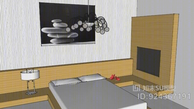 简约现代卧室SU模型下载【ID:924367191】