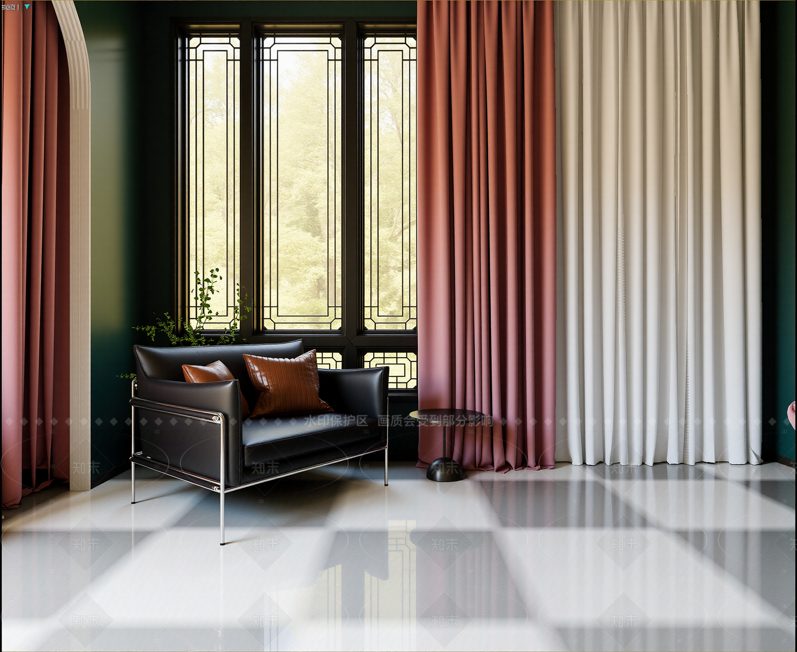 简欧包豪斯客厅3D模型下载【ID:1214562271】