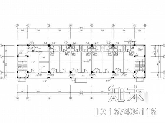 七层宿舍楼给排水施工图（太阳能热水）cad施工图下载【ID:167404116】