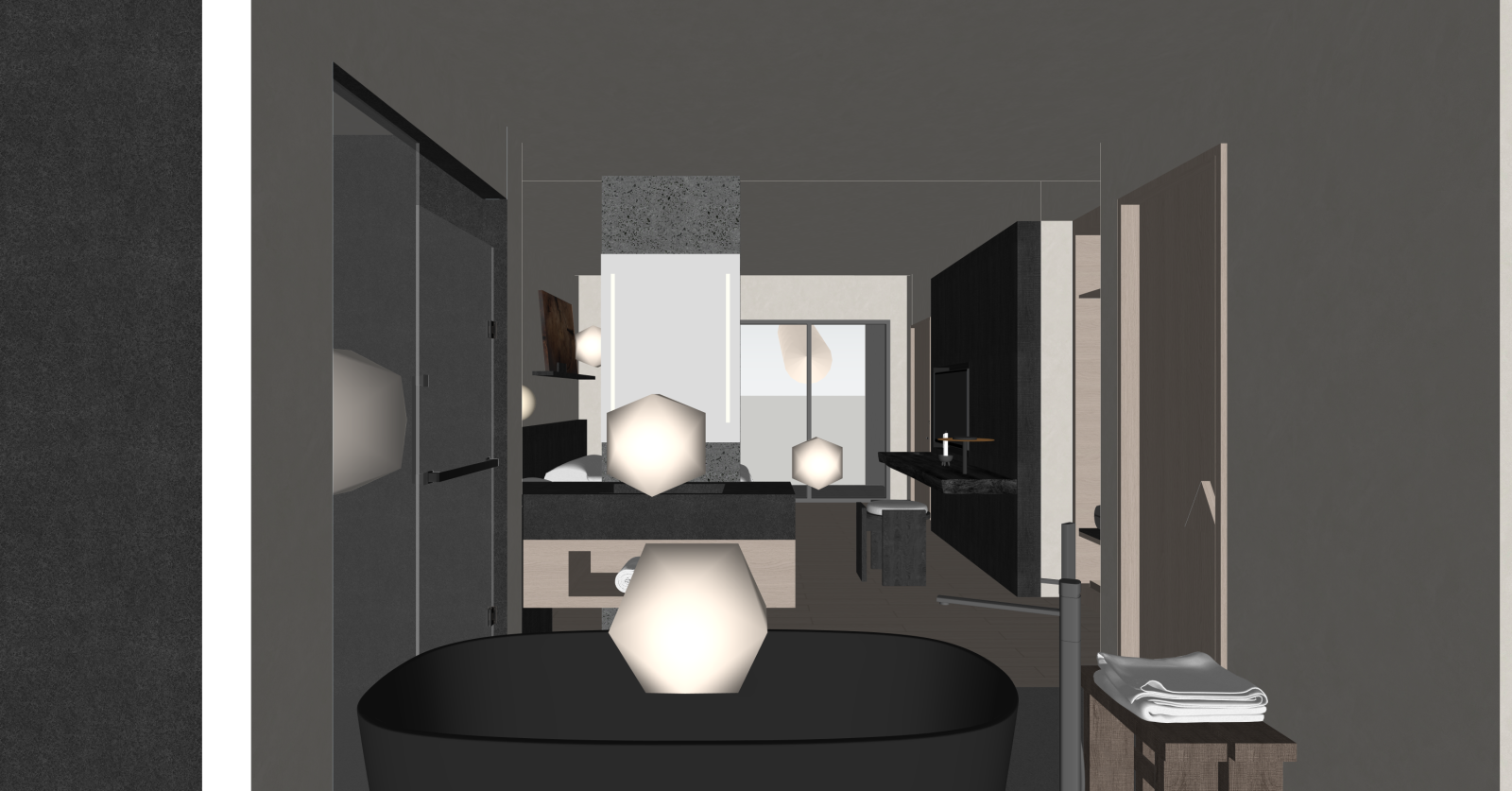 现代酒店客房SU模型下载【ID:1215962447】