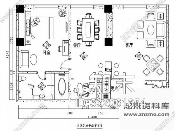 施工图石家庄某商务会馆总统套房装修图cad施工图下载【ID:532061654】