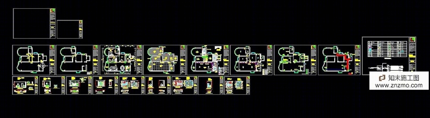 家装施工图一套!cad施工图下载【ID:36931967】