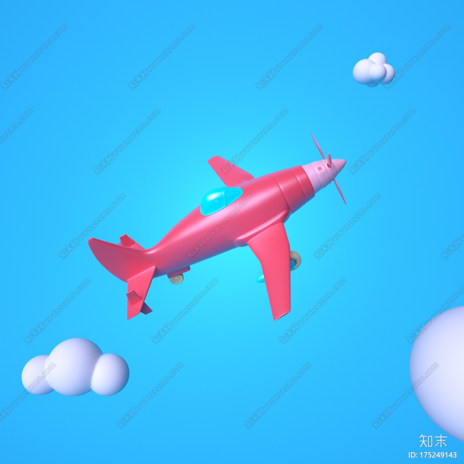 卡通飞机战斗机CG模型下载【ID:175249143】