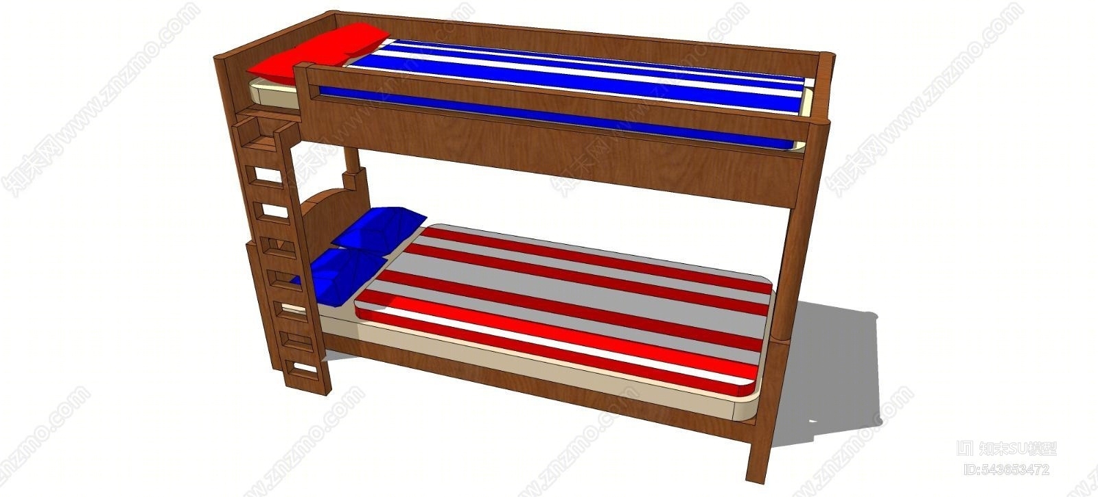 现代双层床SU模型下载【ID:543653472】