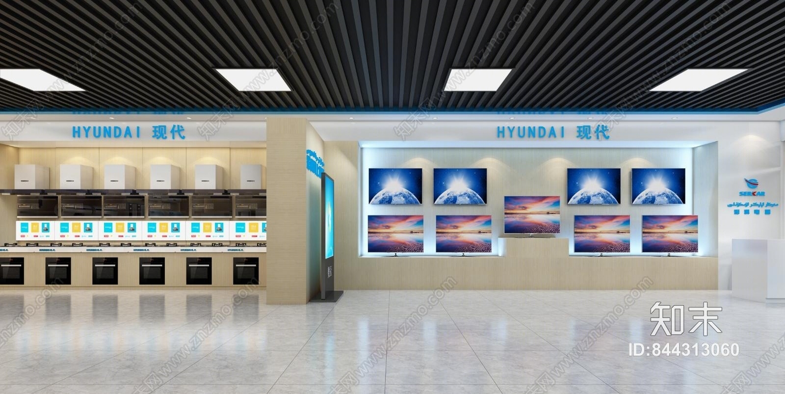 现代电器店冰箱空调净水器冰柜3D模型下载【ID:844313060】