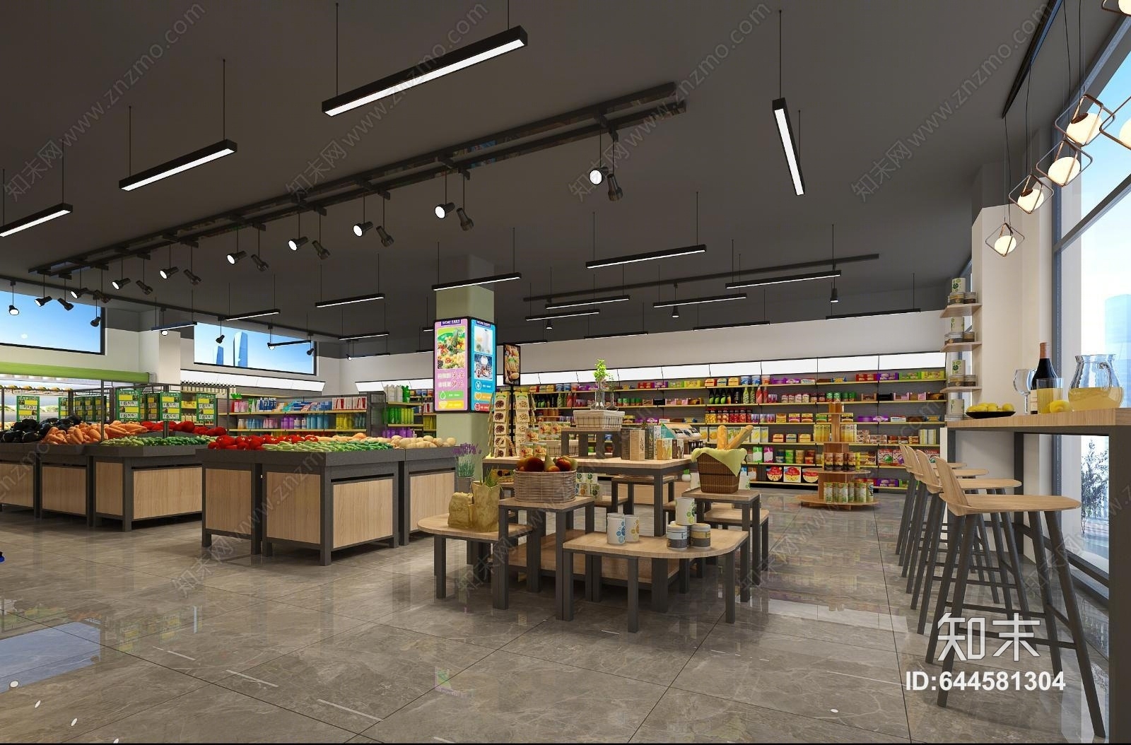 现代超市水果店3D模型下载【ID:644581304】
