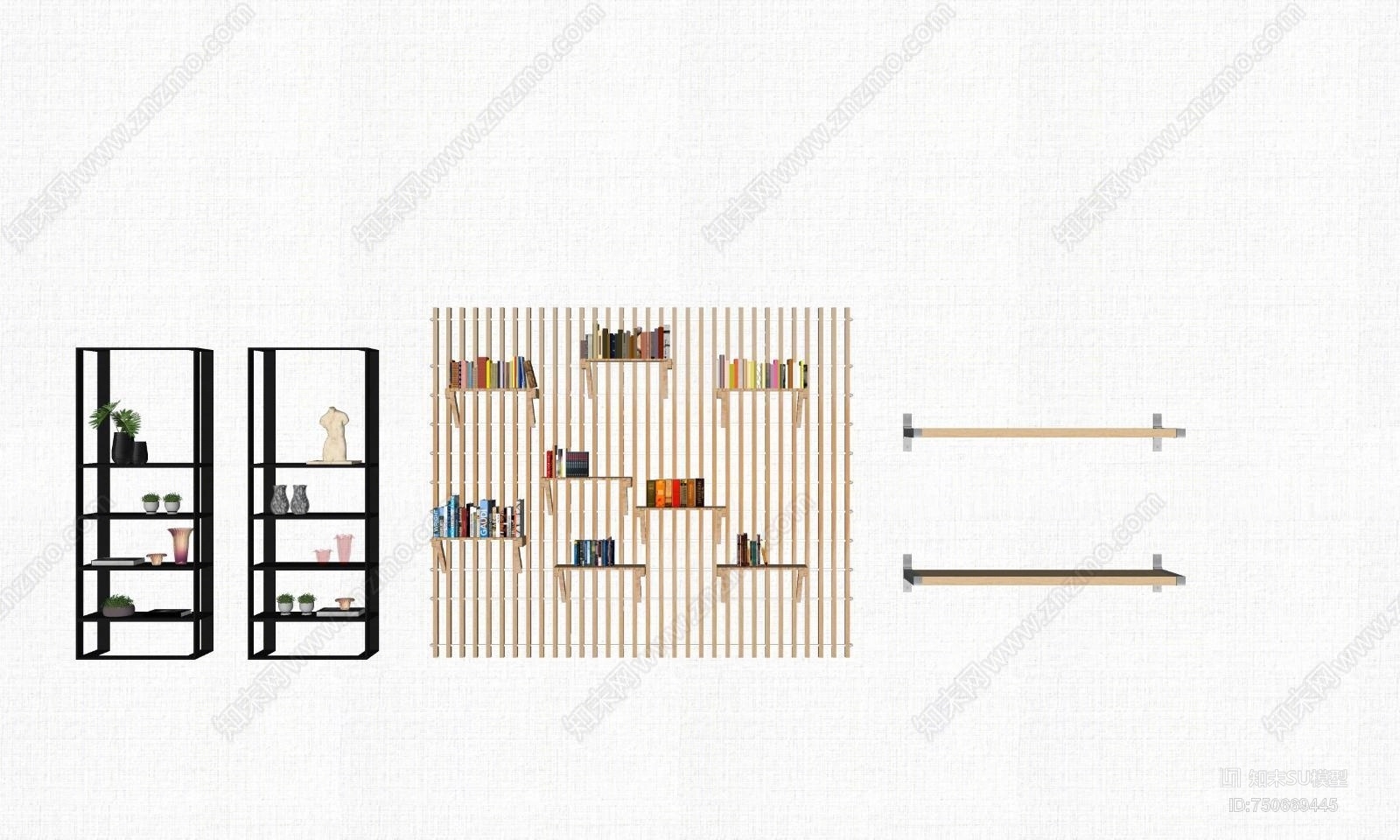 现代风格博古架SU模型下载【ID:750669445】