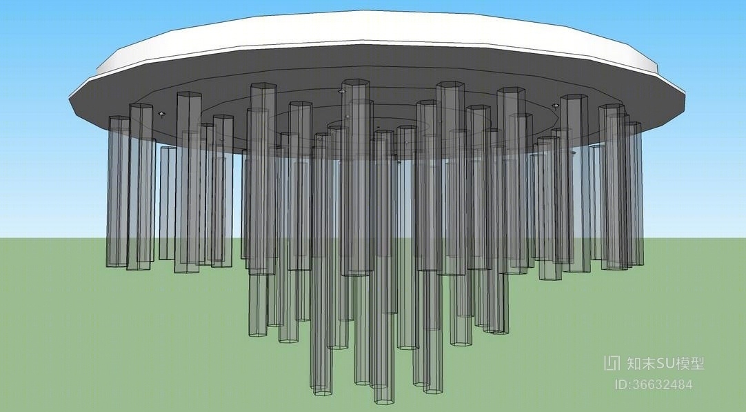 水晶吊灯SU模型下载【ID:36632484】