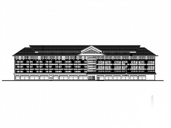 [海南]地中海风格五层医疗保健中心建筑施工图cad施工图下载【ID:165609170】