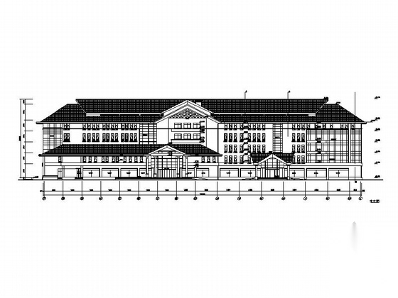 [海南]地中海风格五层医疗保健中心建筑施工图cad施工图下载【ID:165609170】