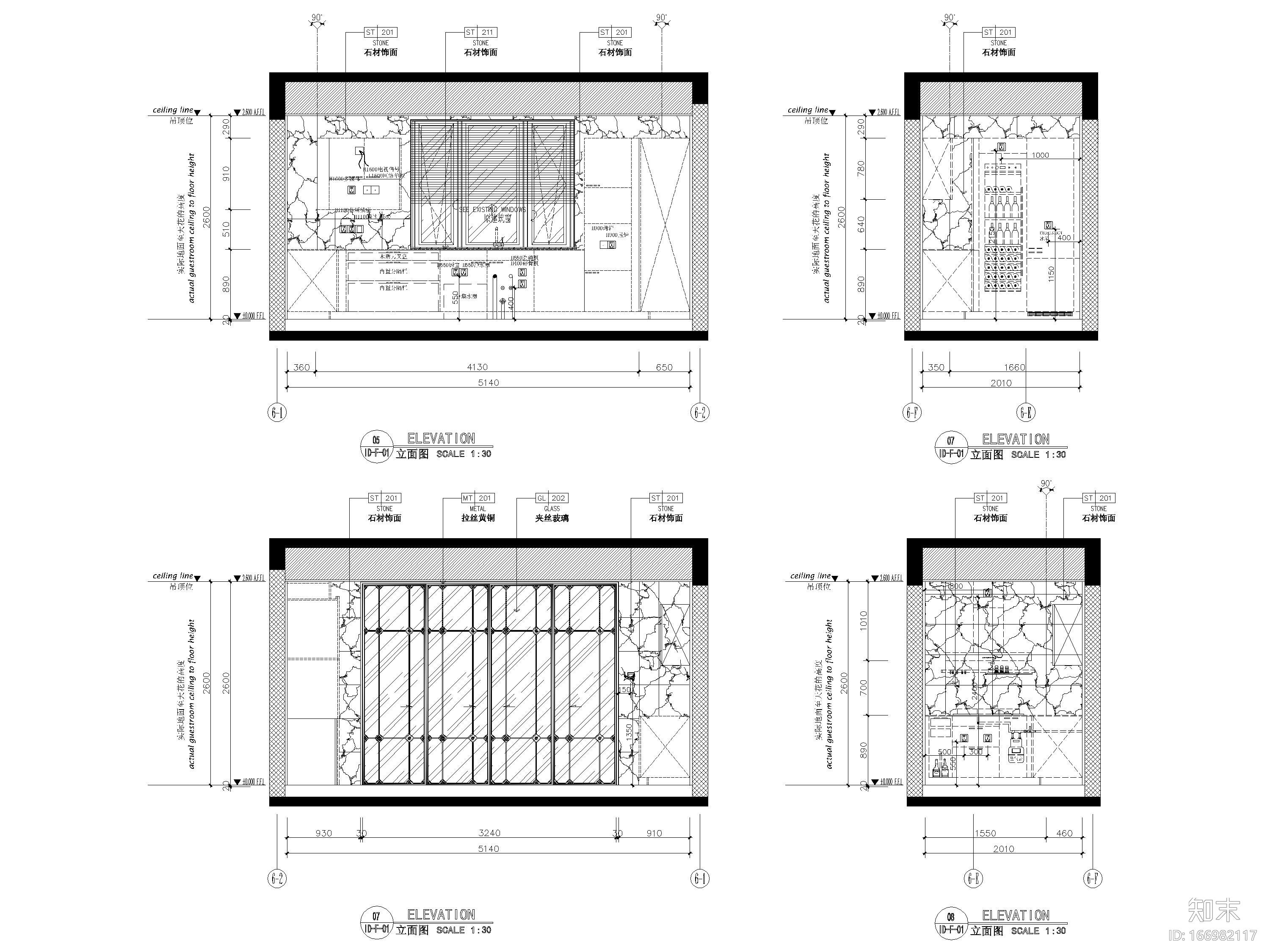 [北京]泰禾中式200㎡三居室样板间施工图施工图下载【ID:166982117】