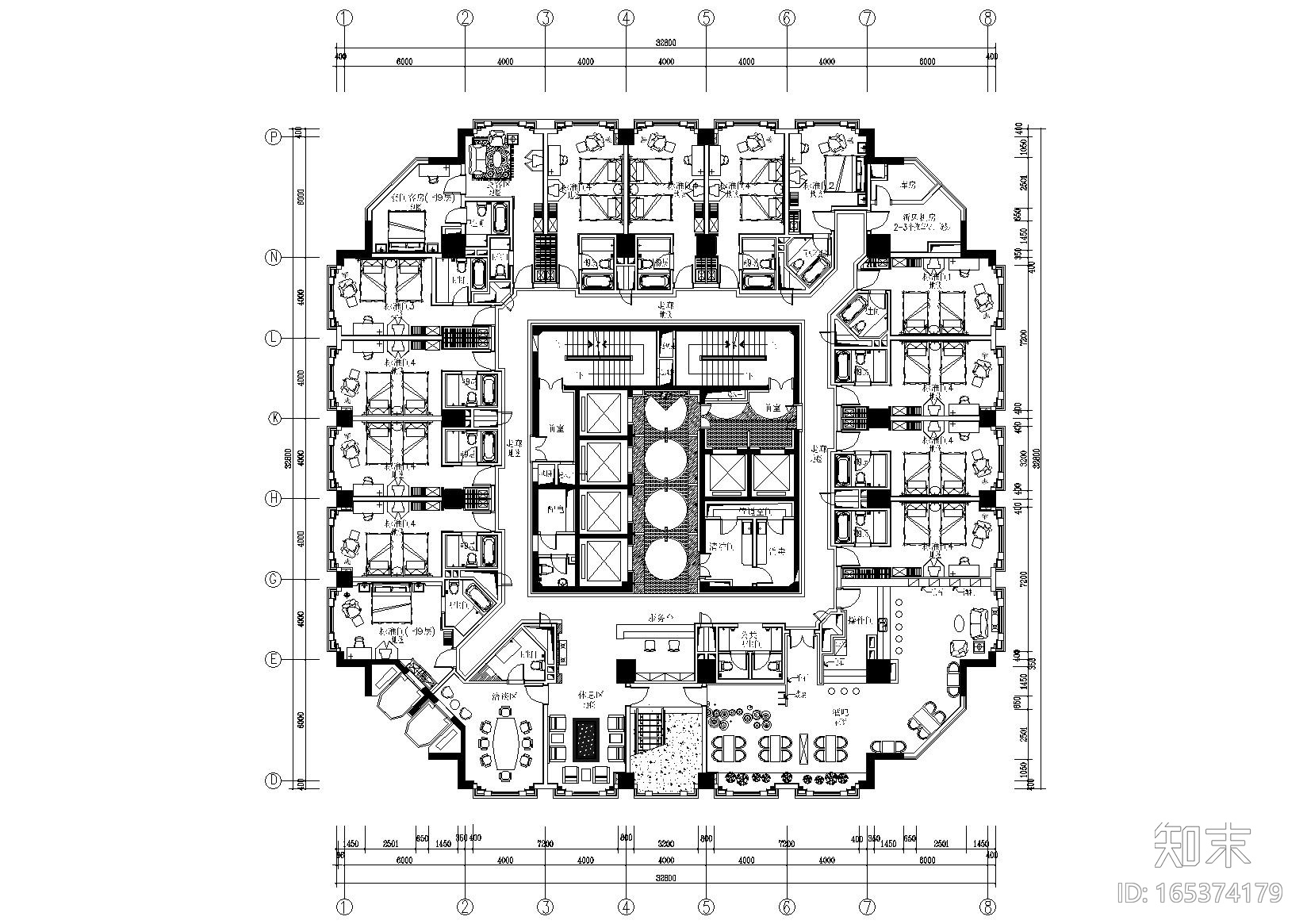 [浙江]诸暨耀江开元名都酒店施工图+效果图cad施工图下载【ID:165374179】