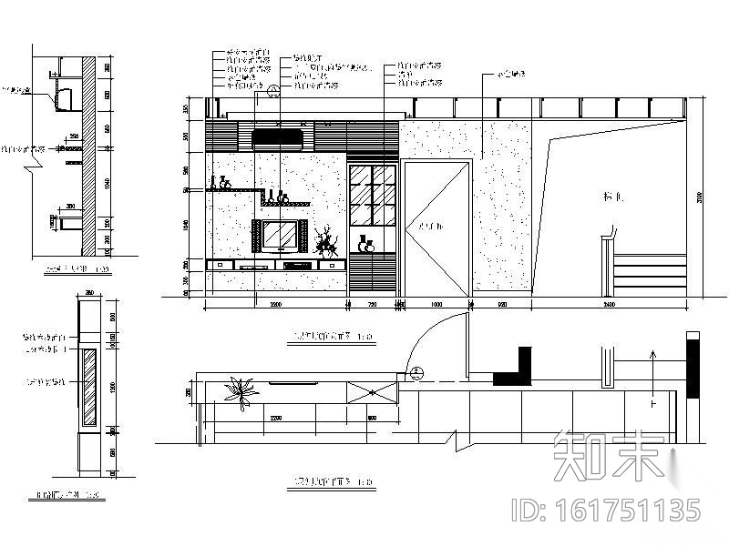 欧式三层别墅装修图.cad施工图下载【ID:161751135】