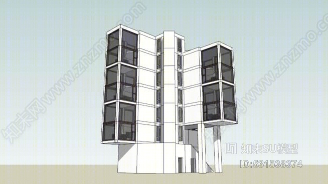 叠层公寓SU模型下载【ID:531538374】