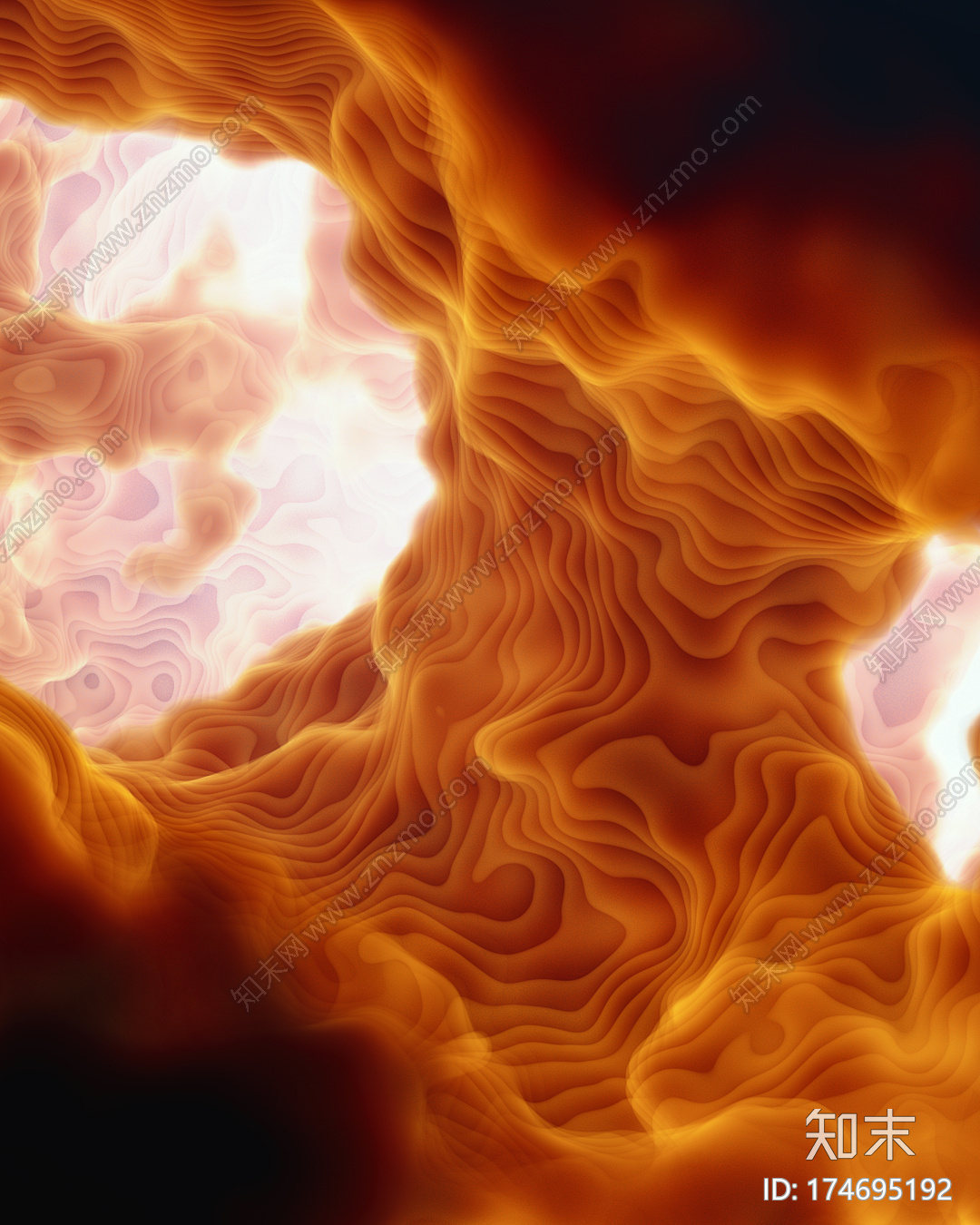 黄色的卷C4D动画工程文件分享CG模型下载下载【ID:174695192】