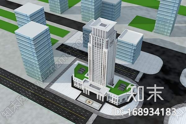 简单的商业大楼CG模型下载【ID:168934183】