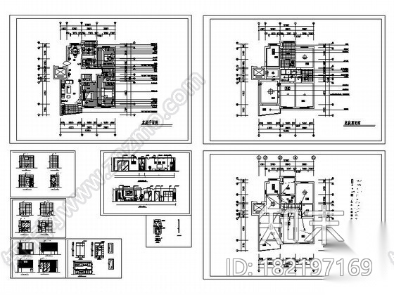 三室两厅简单装修设计图cad施工图下载【ID:182197169】