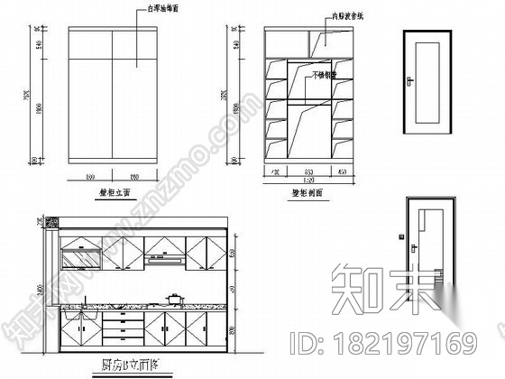 三室两厅简单装修设计图cad施工图下载【ID:182197169】